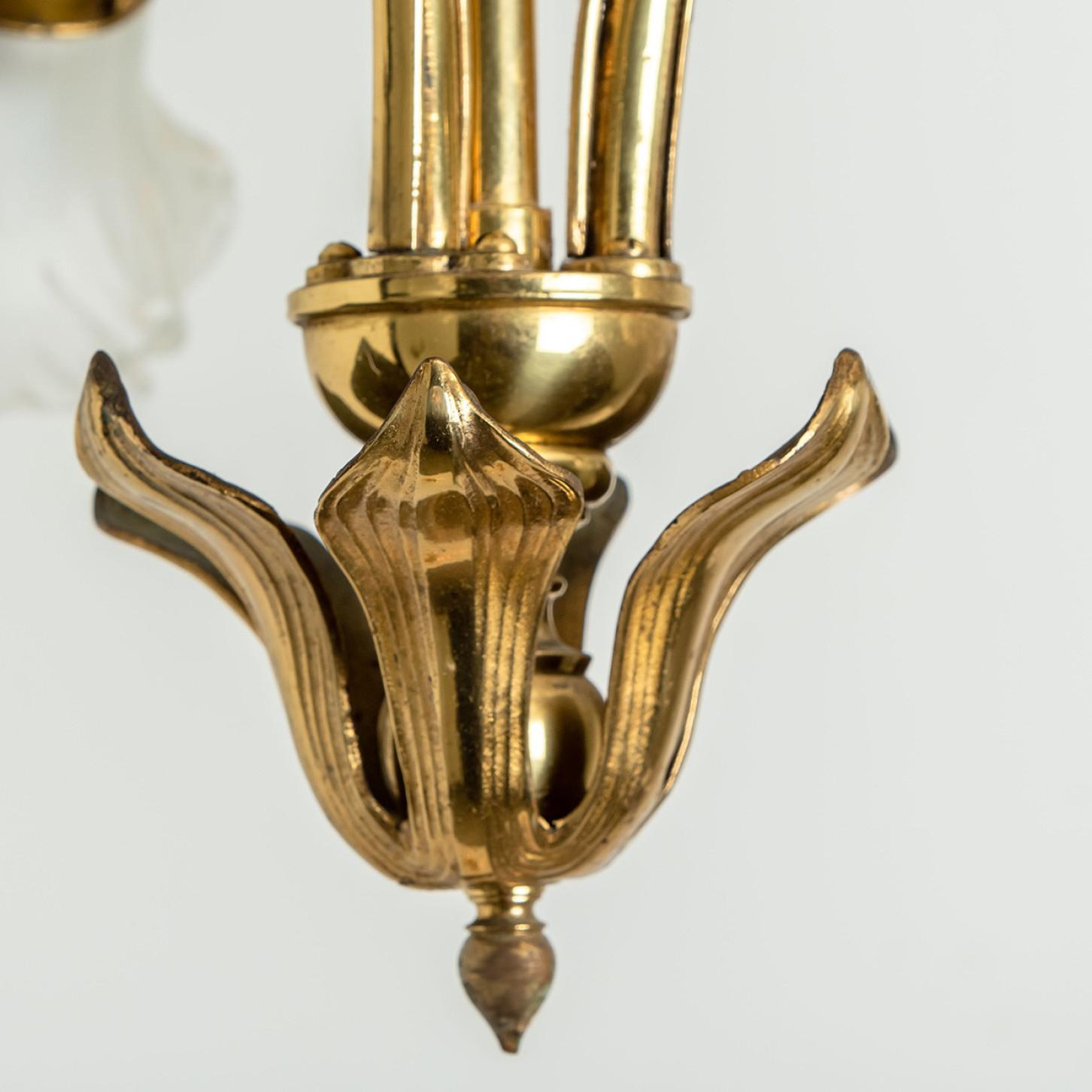 Bronze and Glass Chandelier, France, circa 1890 For Sale 7