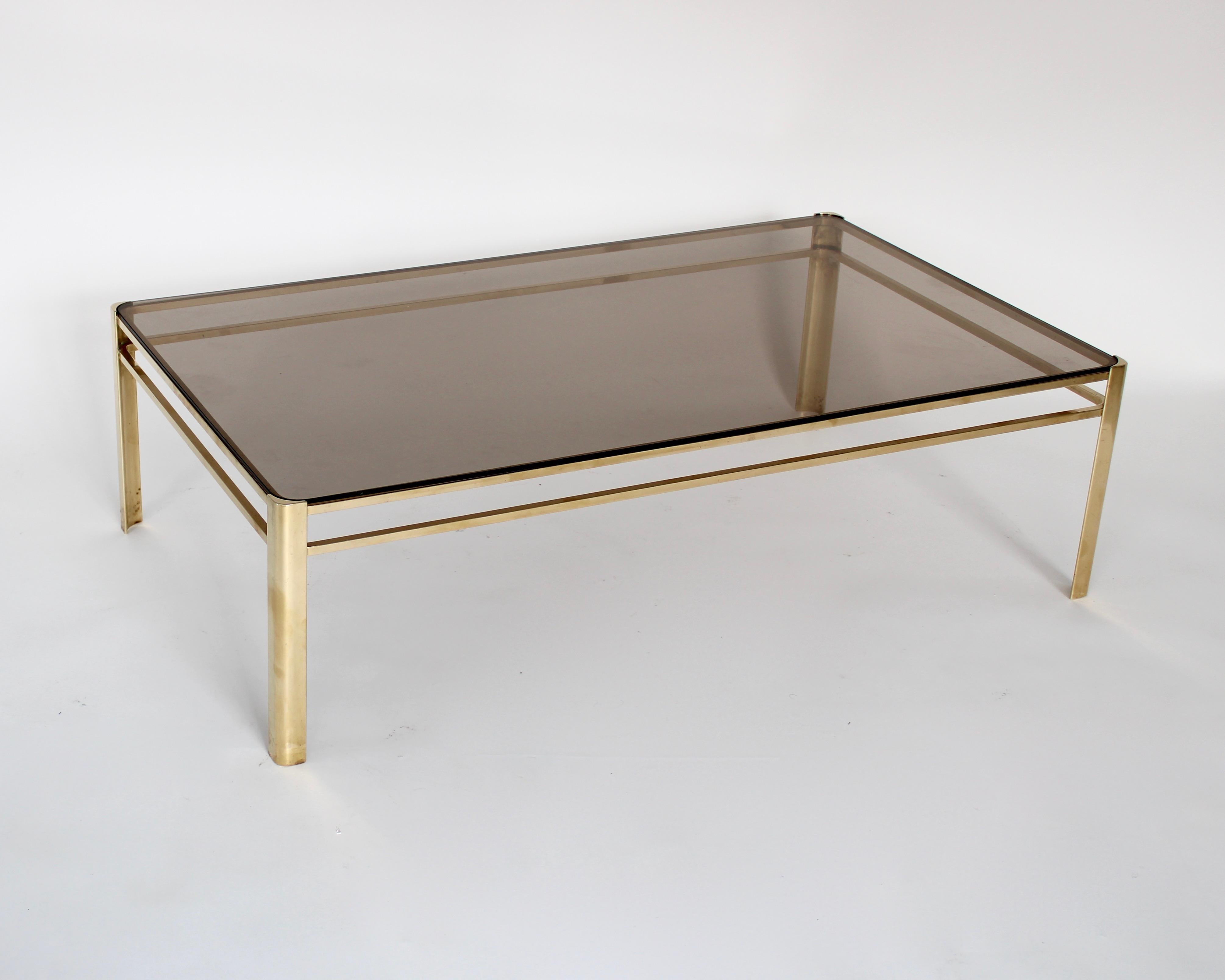 Mid-Century Modern Bronze and Glass Coffee Cocktail Table by Jacques Quinet for Maison Malabart