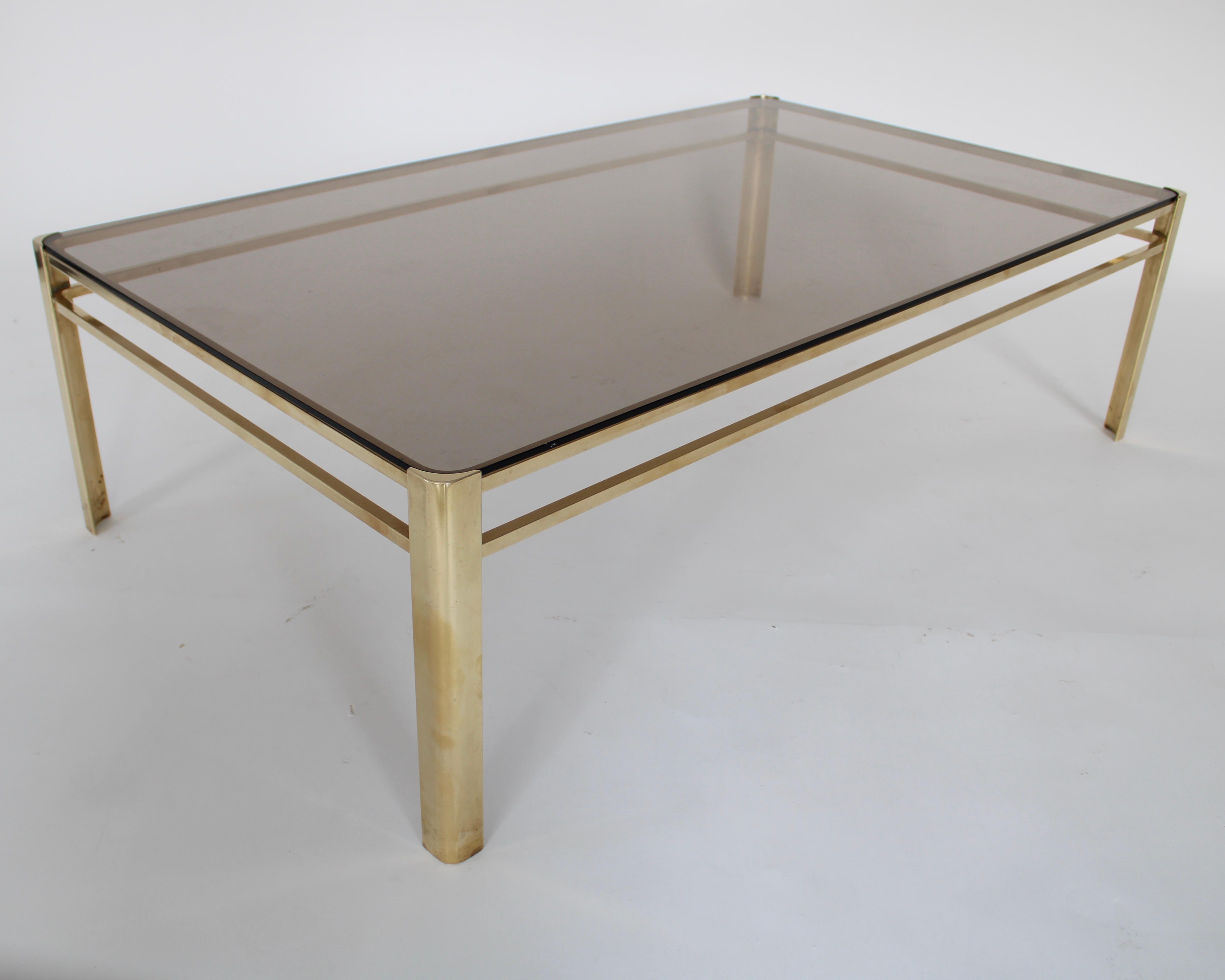 Bronze and Glass Coffee Cocktail Table by Jacques Quinet for Maison Malabart In Good Condition In Chicago, IL