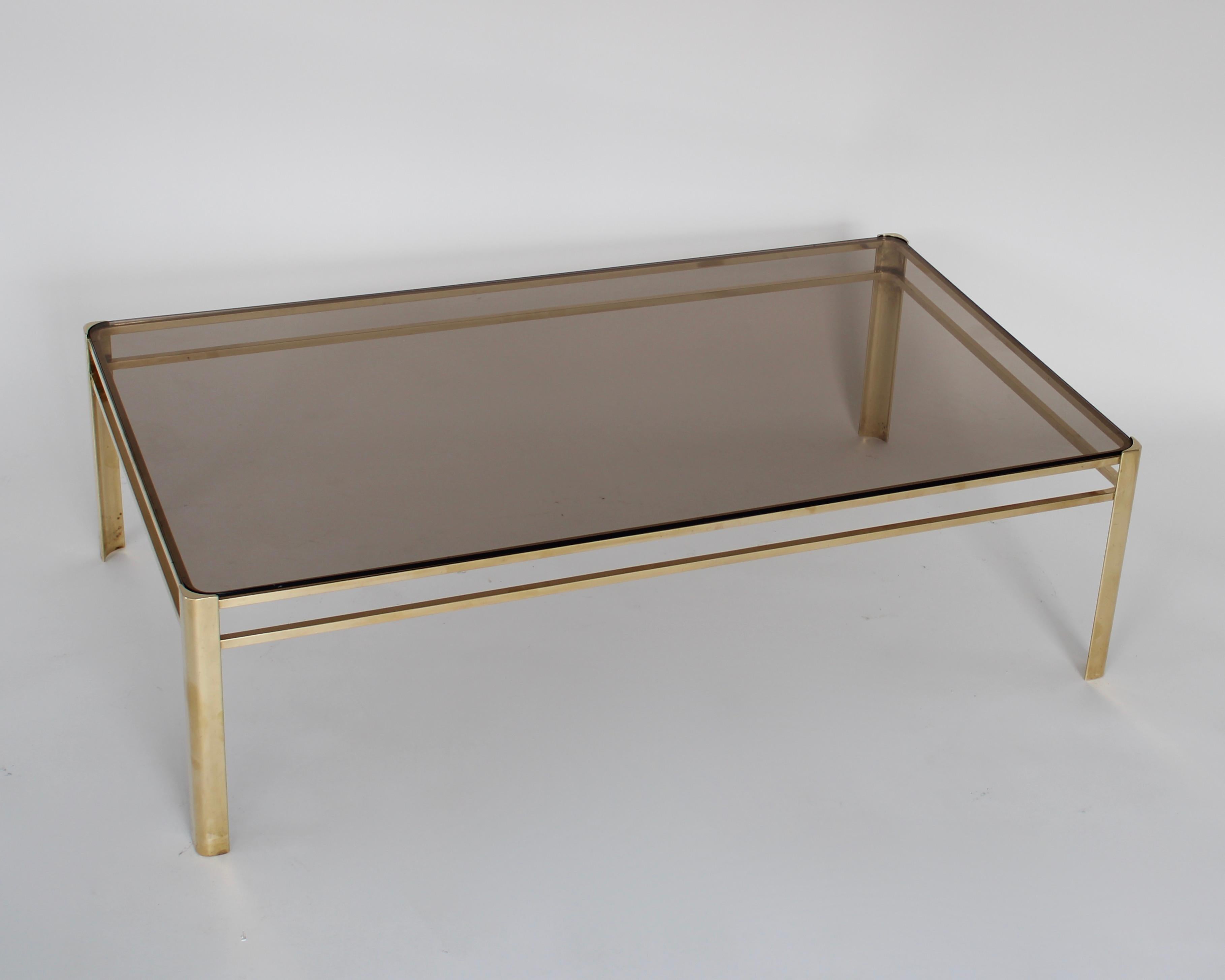 Bronze and Glass Coffee Cocktail Table by Jacques Quinet for Maison Malabart 1