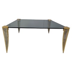 Bronze and glass coffee table, 1970s