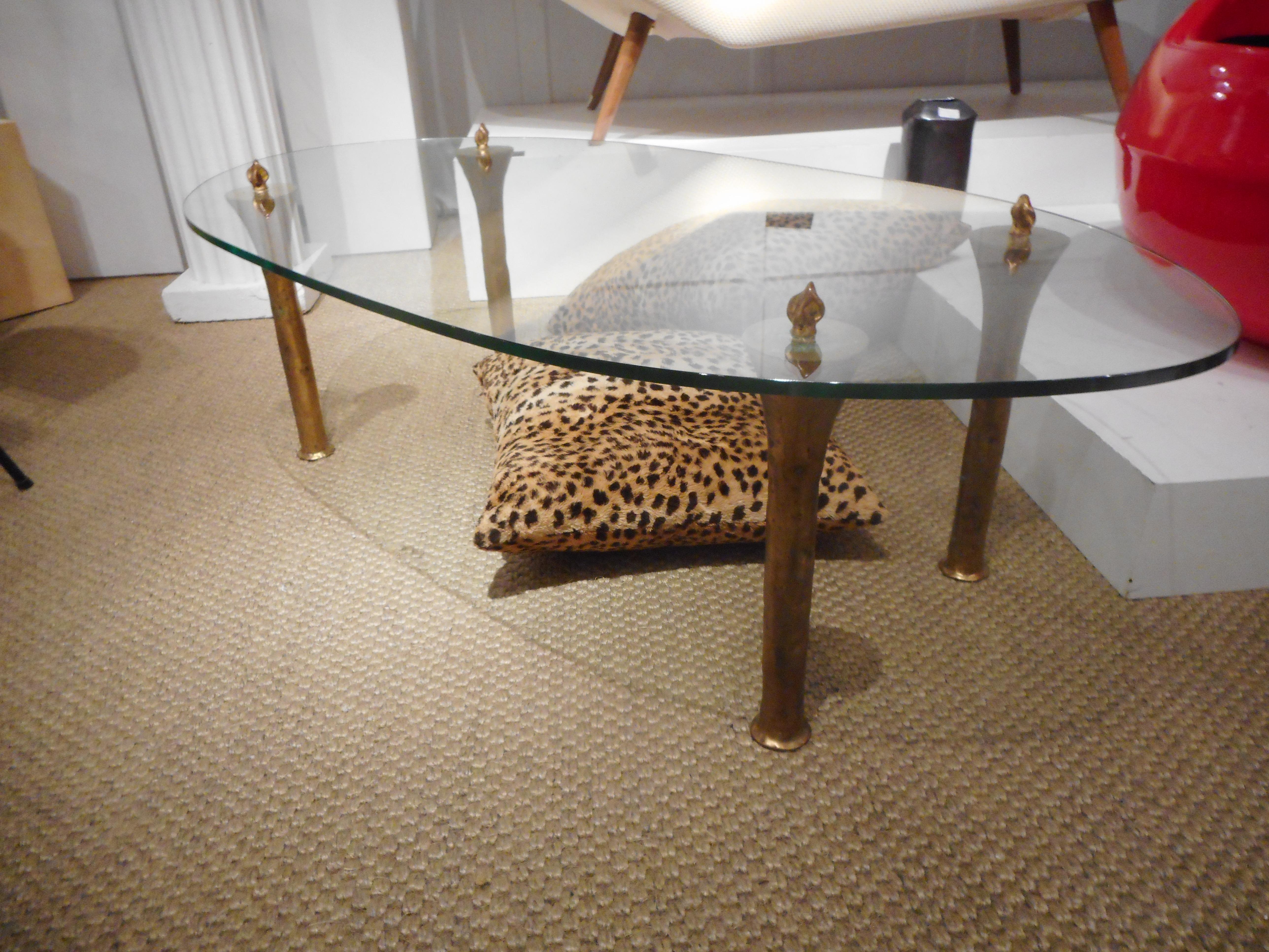 Bronze and Glass Coffee Table by Garouste & Bonetti, France, 1990 1