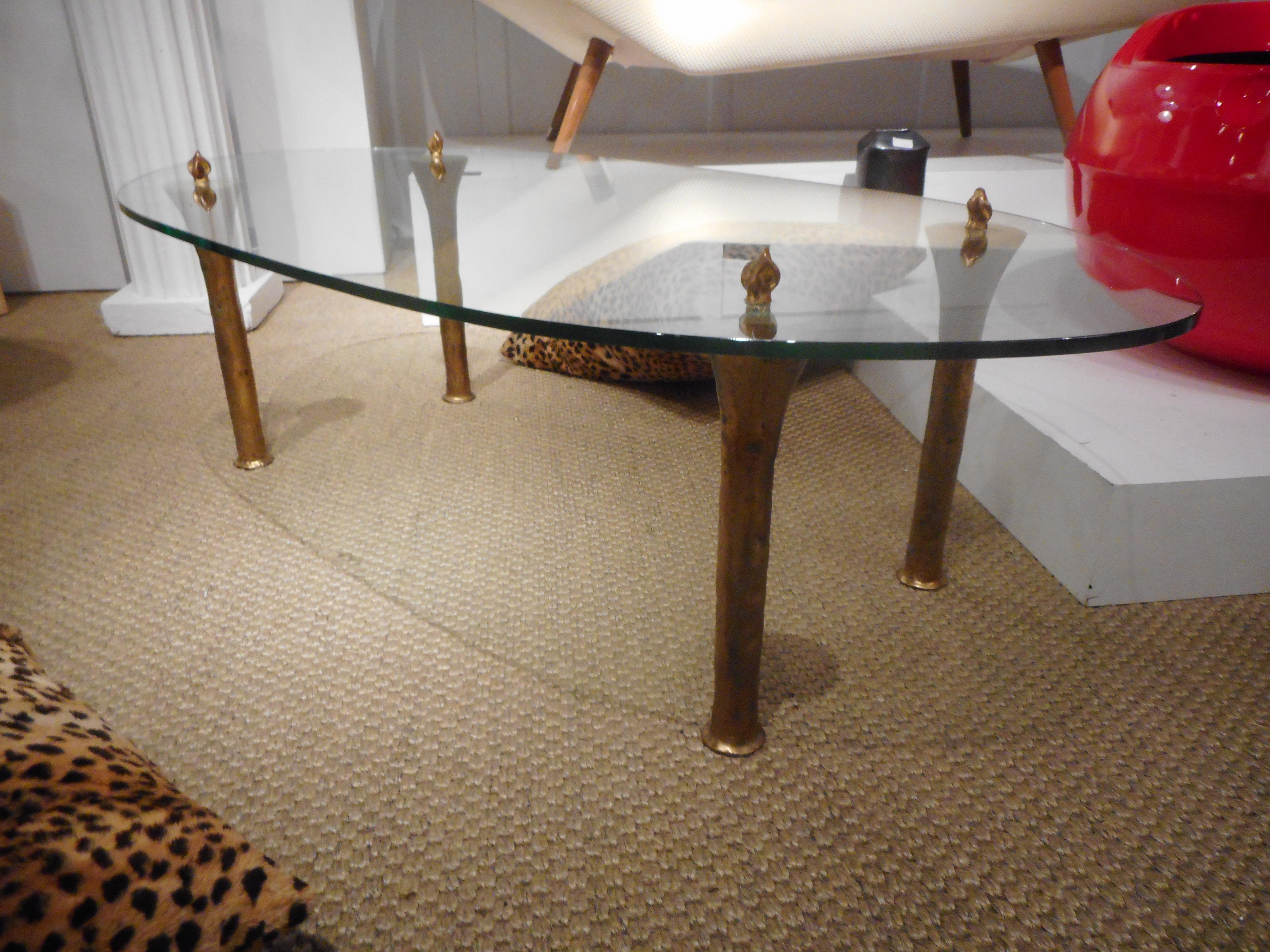 Bronze and Glass Coffee Table by Garouste & Bonetti, France, 1990 3