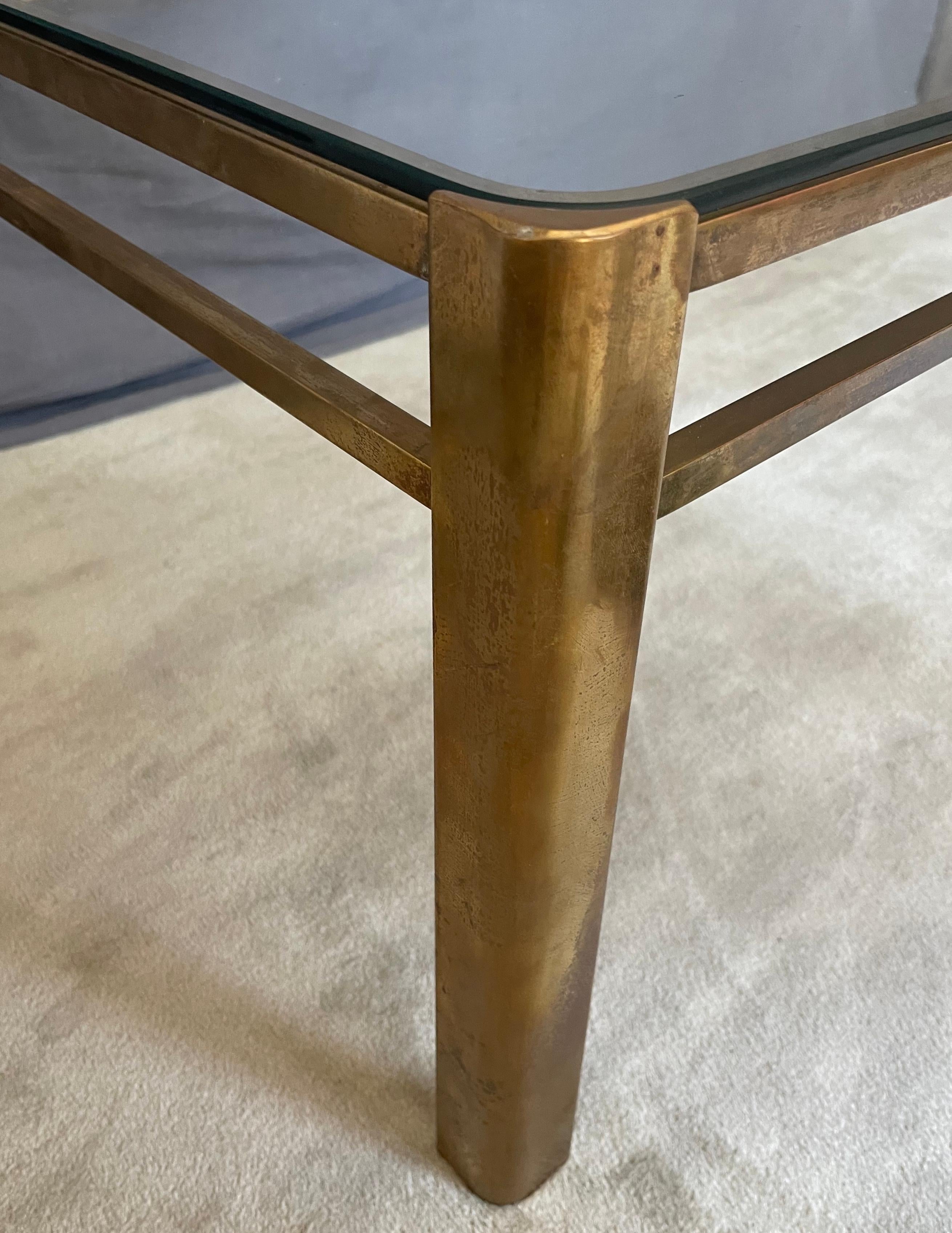 Mid-Century Modern Bronze and Glass Coffee Table by Jacques Quinet for Maison Malabert