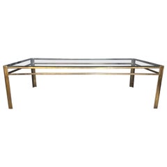 Table basse en bronze et verre de Jacques Quinet pour Maison Malabert