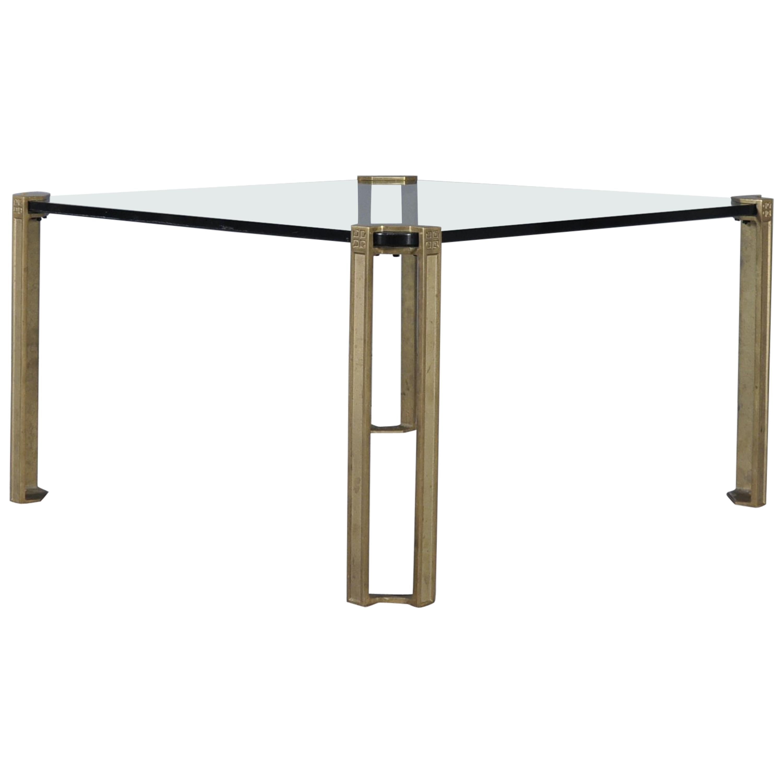 Bronze and Glass Coffee Table by Peter Ghyczy, 1970s For Sale