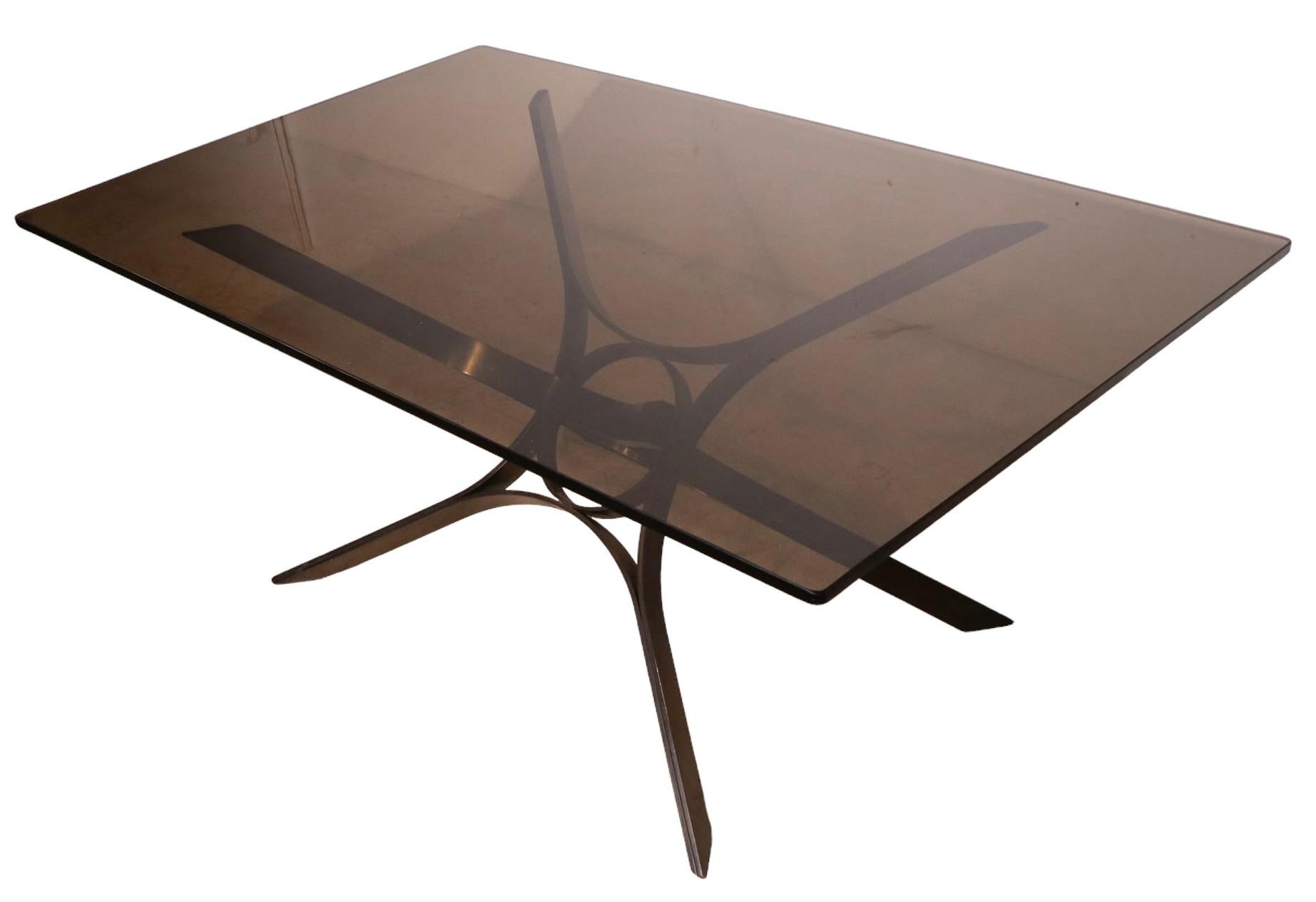 Bronze and Glass Coffee Table by Roger Sprunger for Dunbar For Sale 1