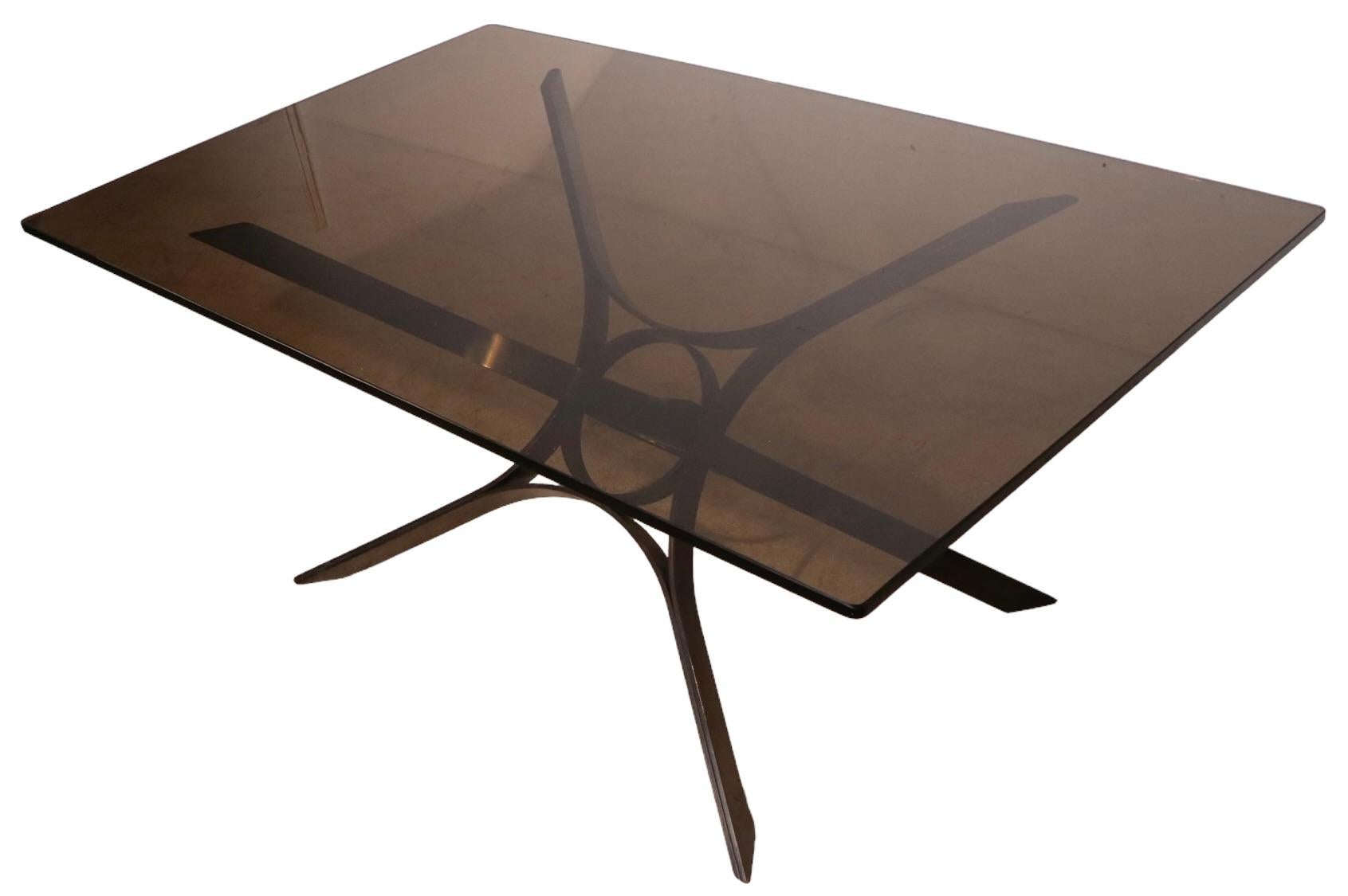 Bronze and Glass Coffee Table by Roger Sprunger for Dunbar For Sale 2