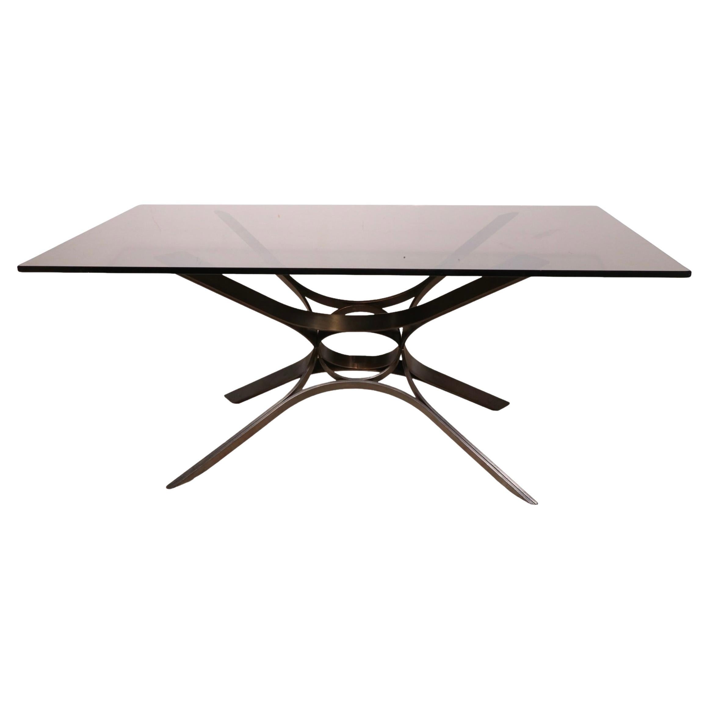 Bronze and Glass Coffee Table by Roger Sprunger for Dunbar For Sale