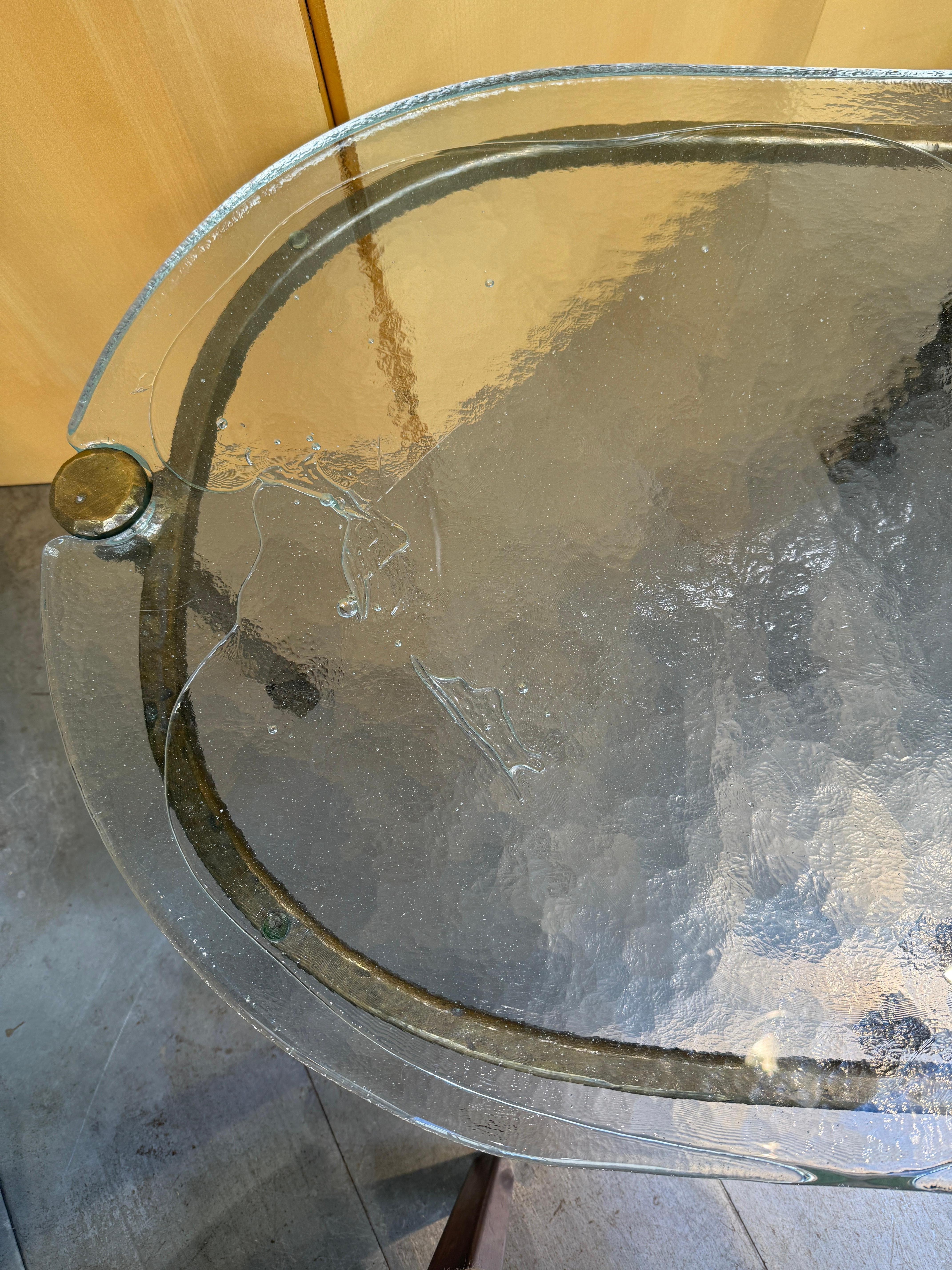 Couchtisch aus Bronze und Glas Lothar Klute, Deutschland 1980 im Zustand „Gut“ in PARIS, FR
