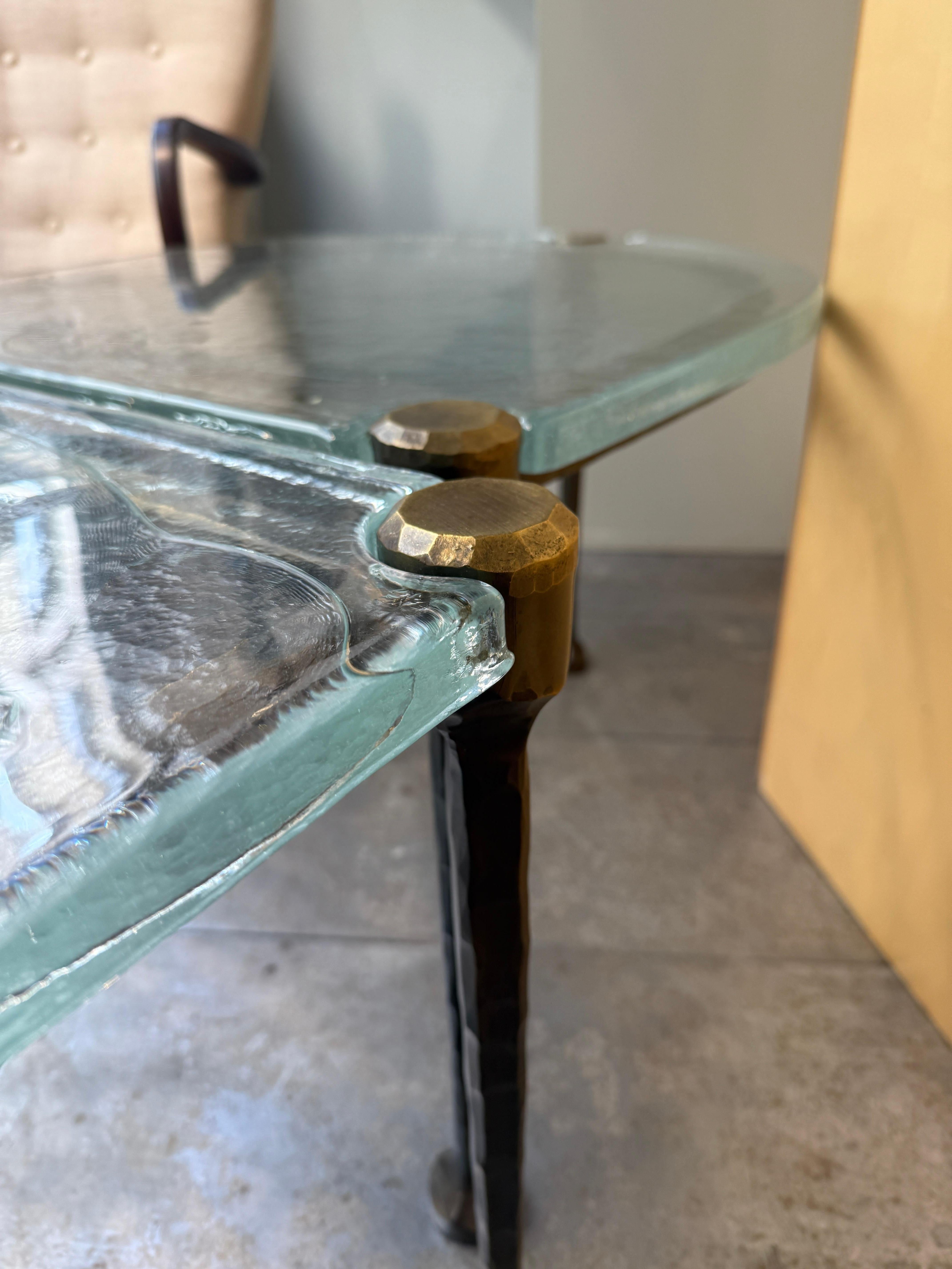 Couchtisch aus Bronze und Glas Lothar Klute, Deutschland 1980 1