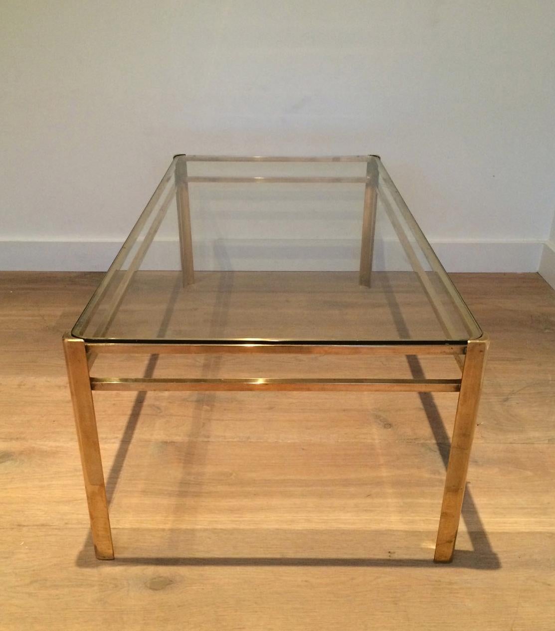 French Bronze and Glass Coffee Table Signed Jacques Théophile Lepelletier and Stamped b For Sale