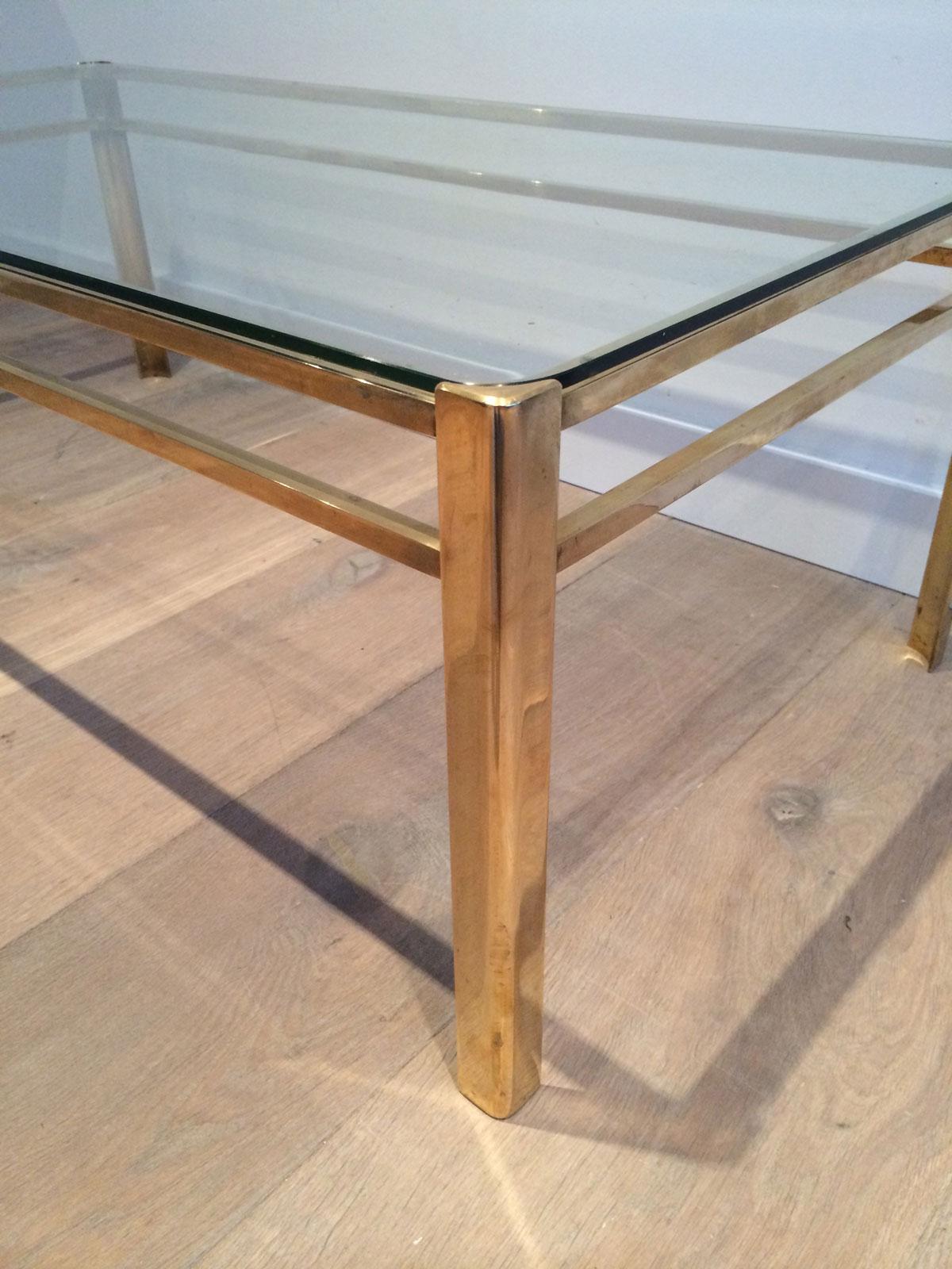 Bronze and Glass Coffee Table Signed Jacques Théophile Lepelletier and Stamped b For Sale 1