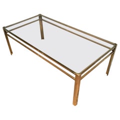 Bronze and Glass Coffee Table Signed Jacques Théophile Lepelletier and Stamped b