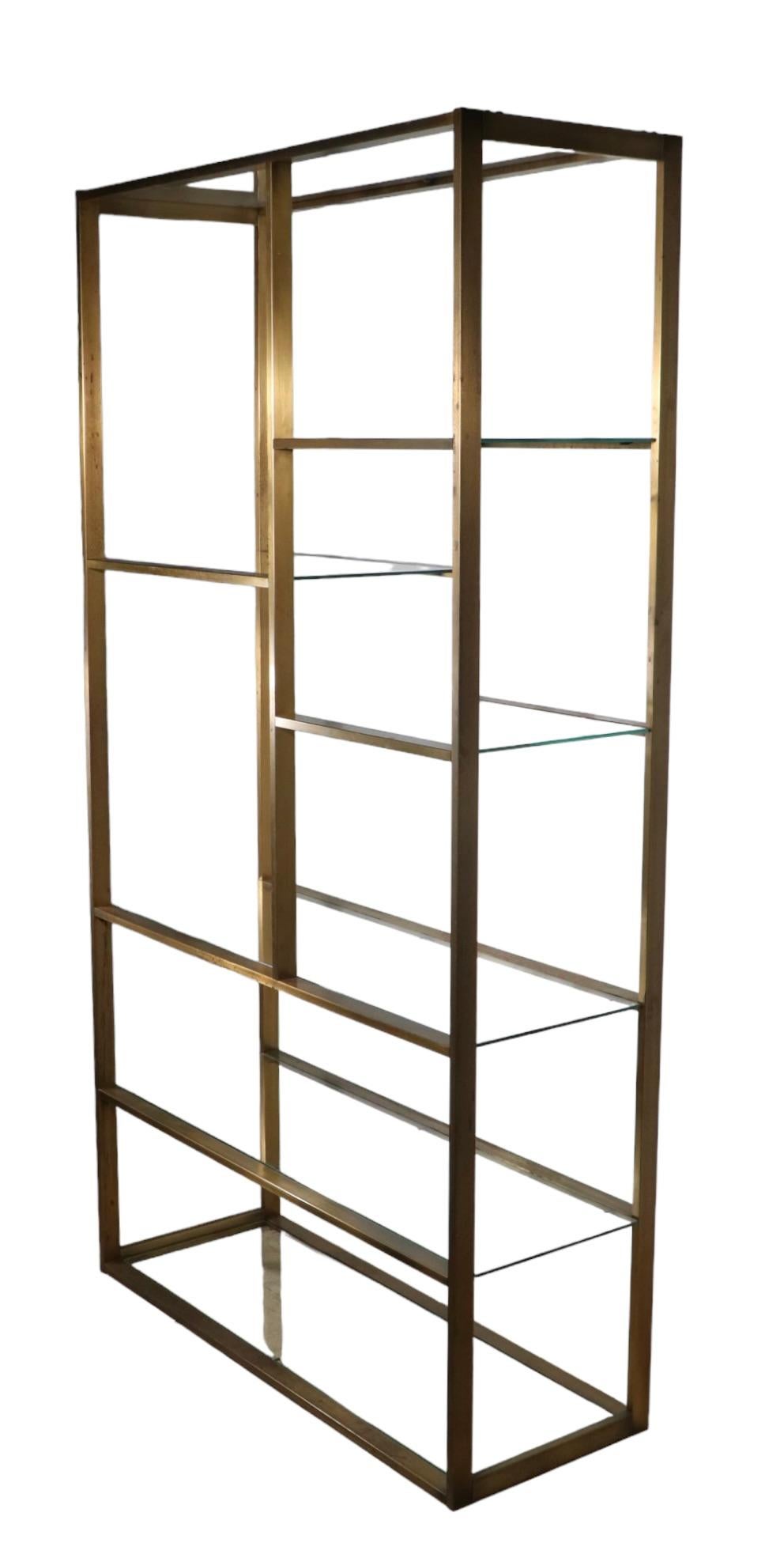 Bronze and Glass Etagere Shelf by Milo Baughman c. 1970's  For Sale 7