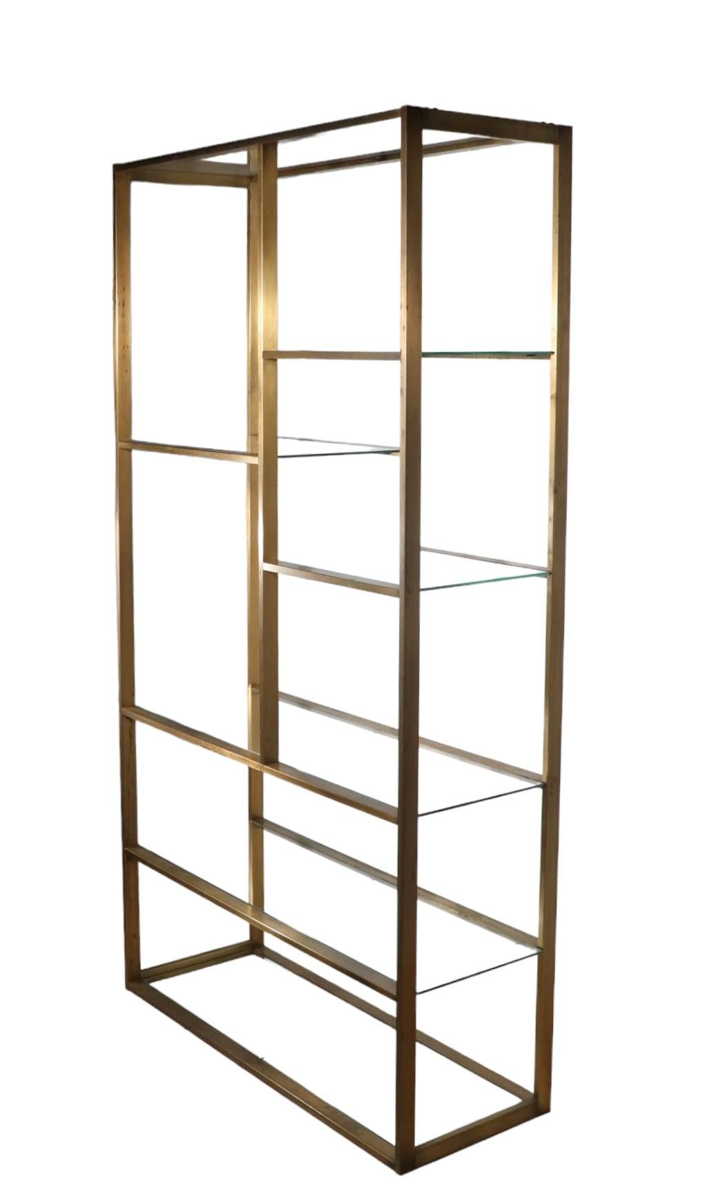 Bronze and Glass Etagere Shelf by Milo Baughman c. 1970's  For Sale 8