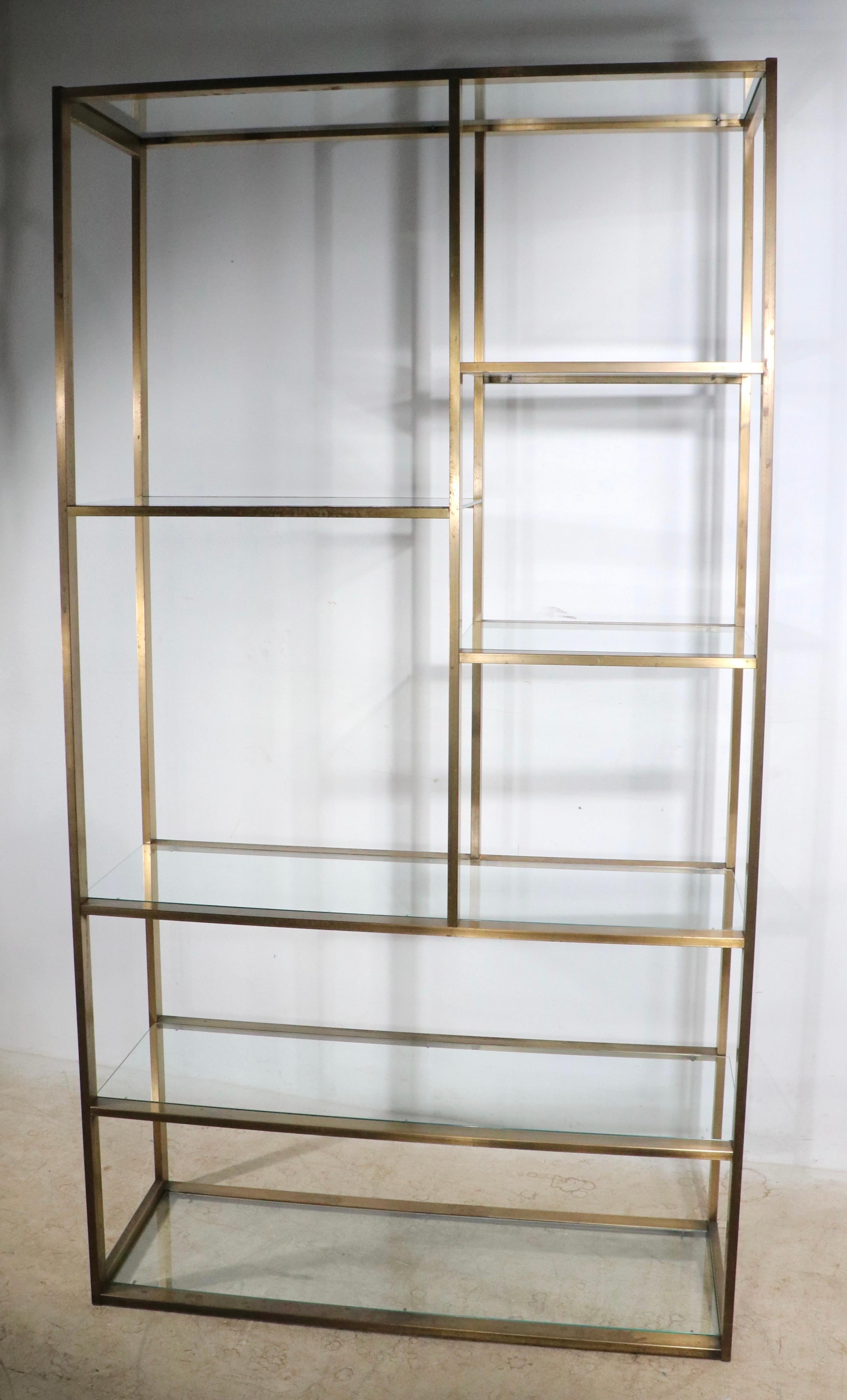 American Bronze and Glass Etagere Shelf by Milo Baughman c. 1970's  For Sale