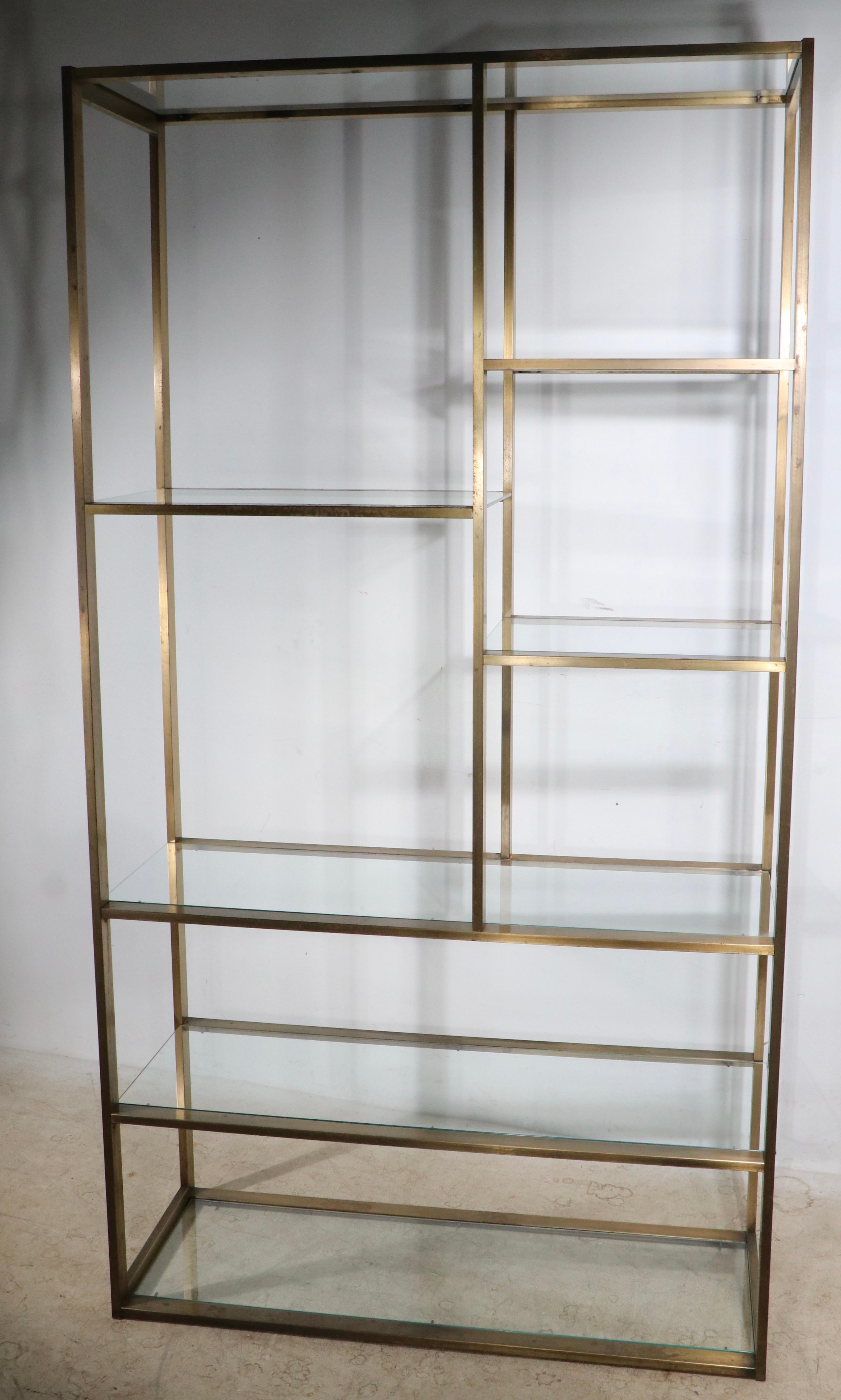 Bronze and Glass Etagere Shelf by Milo Baughman c. 1970's  In Good Condition For Sale In New York, NY