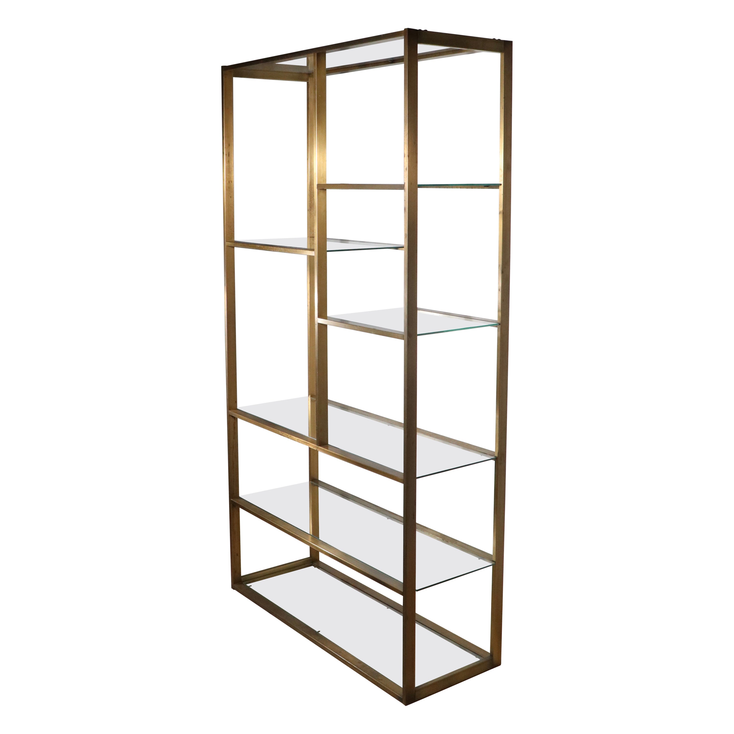 Bronze and Glass Etagere Shelf by Milo Baughman c. 1970's For Sale