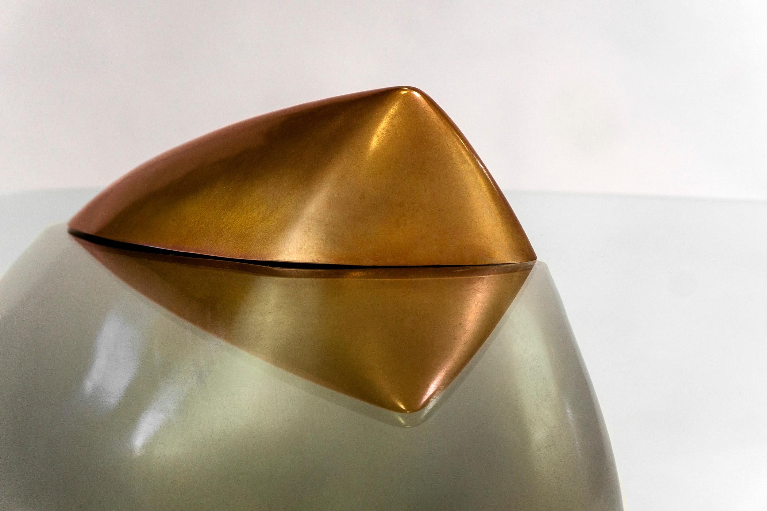 Table d'appoint en bronze et verre édition limitée Organic Textured Heart French Brown en vente 7