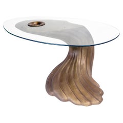 Bronze and Glass Limited Edition Wave Coffee Table