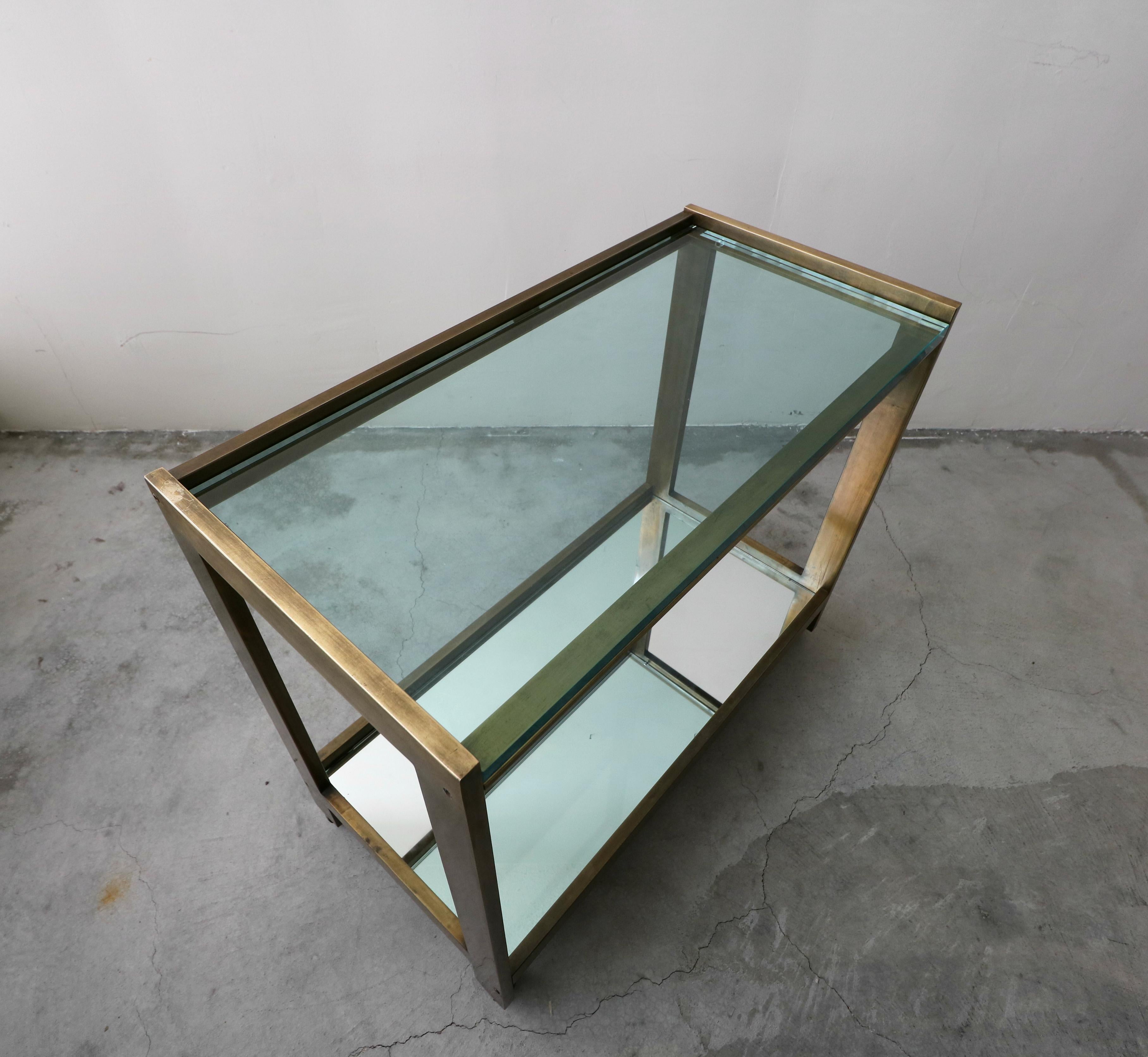 Bronze and Glass Midcentury Italian Bar Cart 1