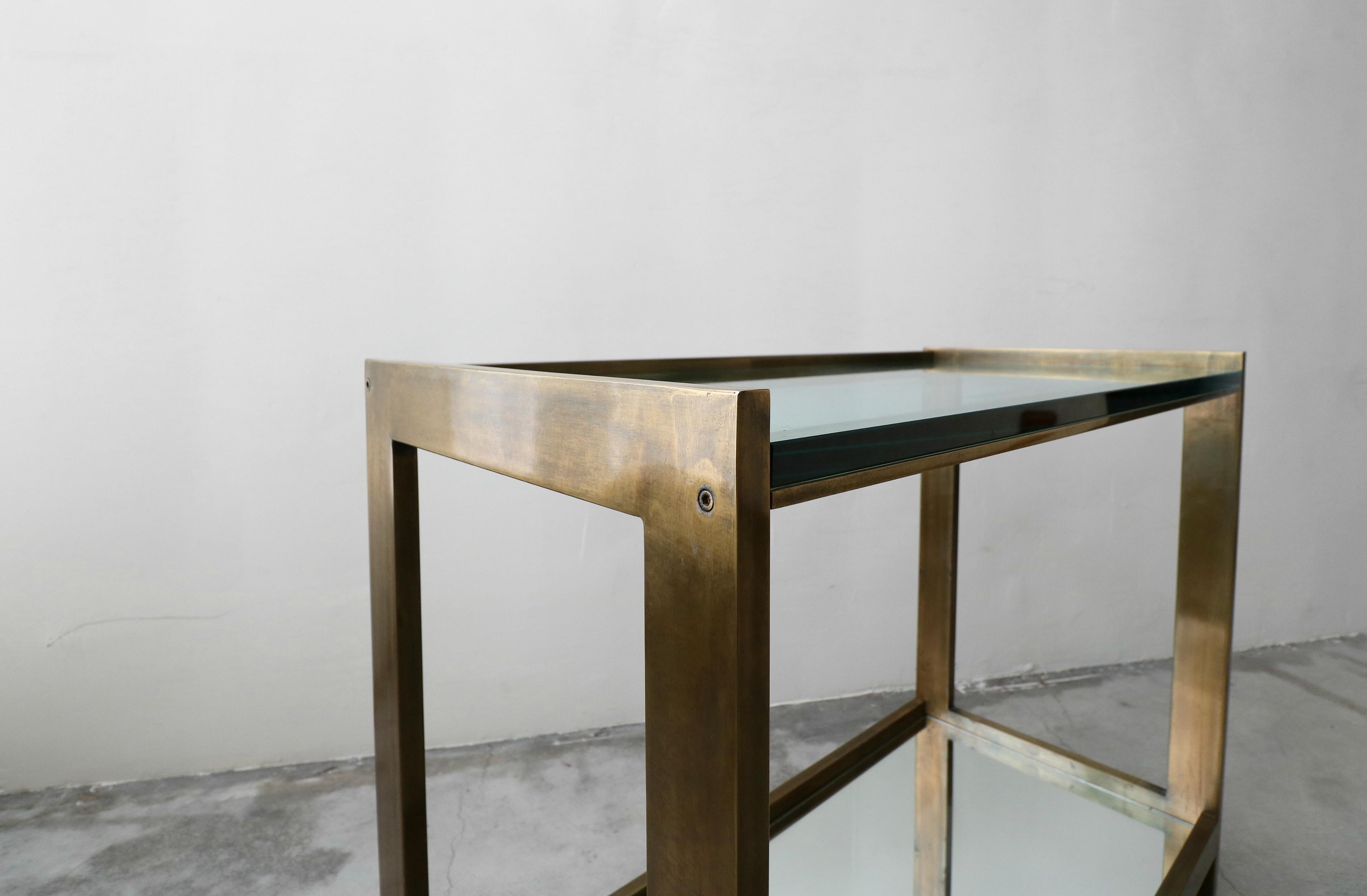 Bronze and Glass Midcentury Italian Bar Cart 3