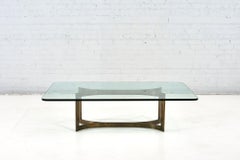Bronze and Glass Sculptural Coffee Table, Style of Pace 1960