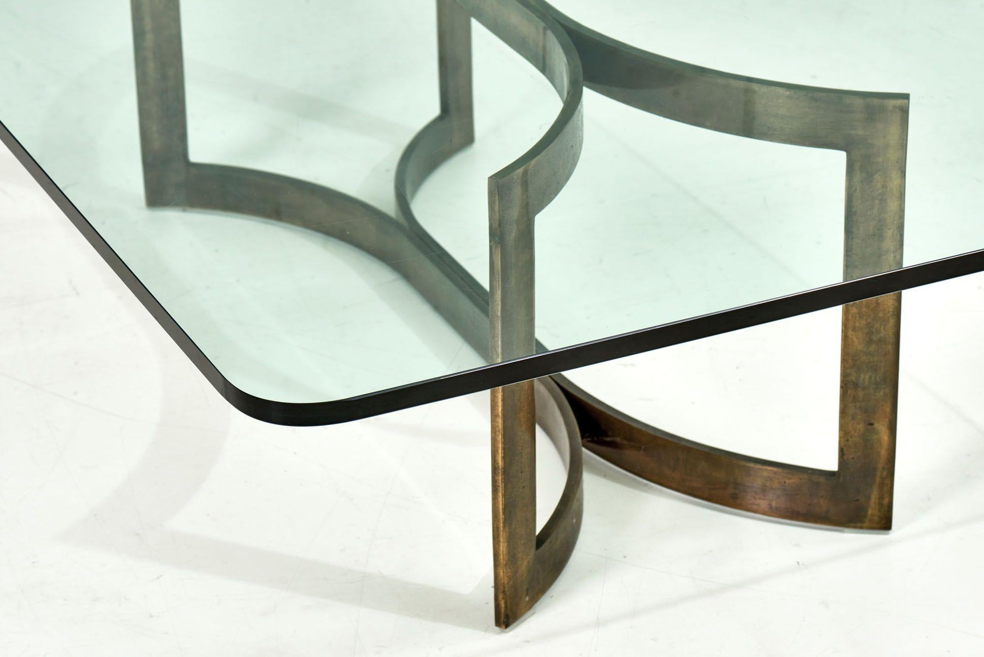 Bronze and Glass Sculptural Coffee Table, Style of Pace 1960 2