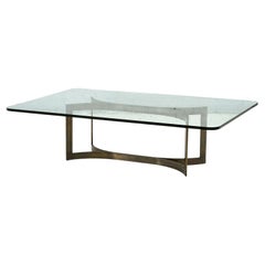 Bronze and Glass Sculptural Coffee Table, Style of Pace 1960