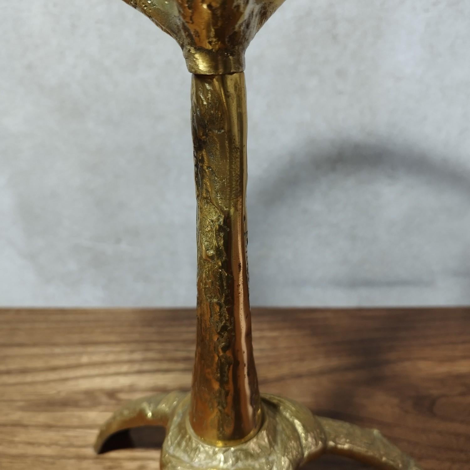 French Bronze and glass small table depiciting branches and foliage, 1970's