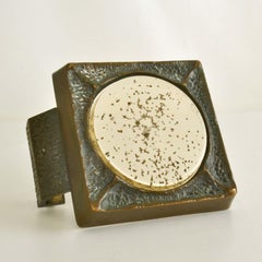 Maniglia per porta a pressione quadrata in bronzo e vetro