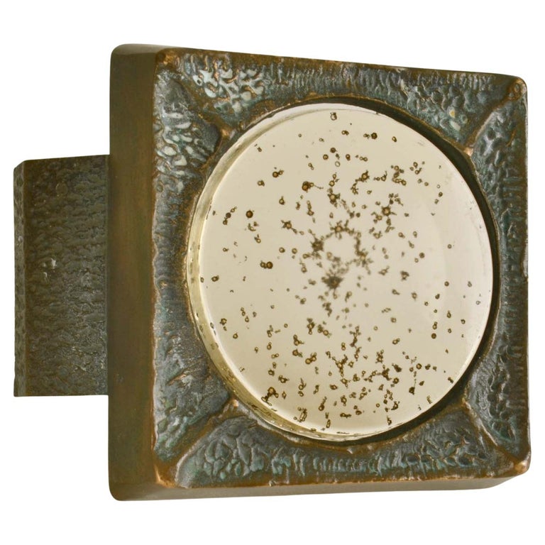 Architectural Bronze and Glass Square Push Pull Door Handle For Sale at