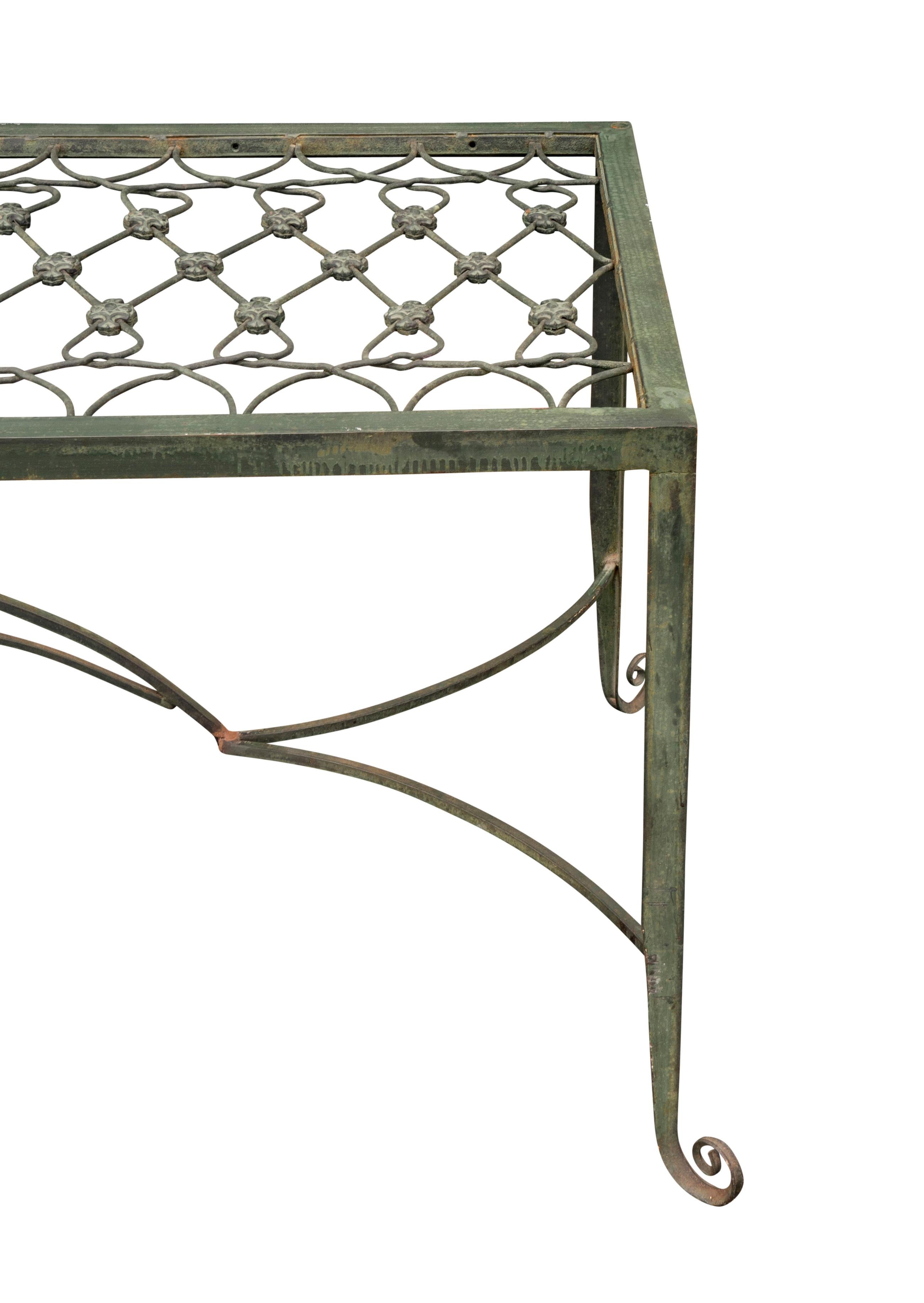 Mid-20th Century Bronze And Glass Top Dining Table For Sale