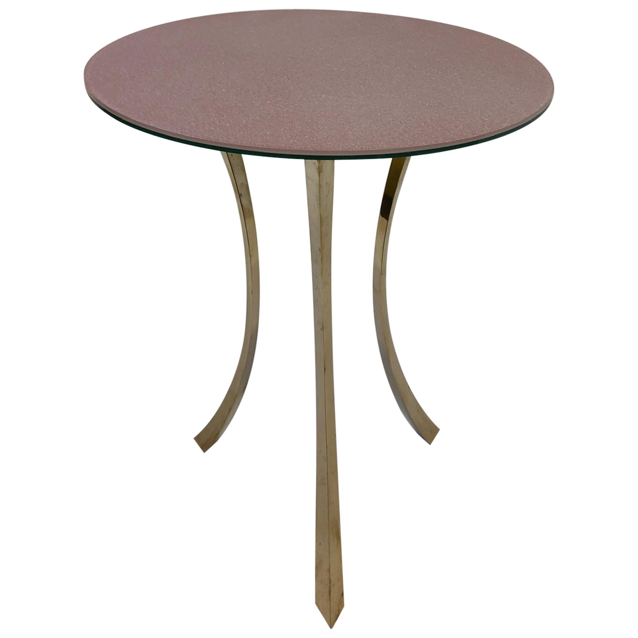 Bronze and Glass Tri-Pod Occasional Table For Sale