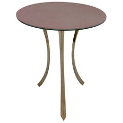 Bronze and Glass Tri-Pod Occasional Table