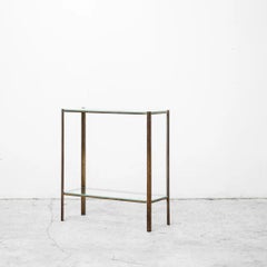Bronze and glass two-tier stand, France, 1920s