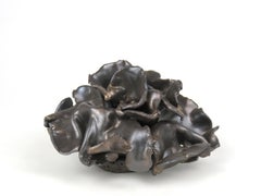 Bronze and Gold Glazed Handmade Ceramic Floral Desk Sculpture