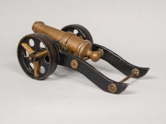Bronze and Iron Desk Signal Cannon Model