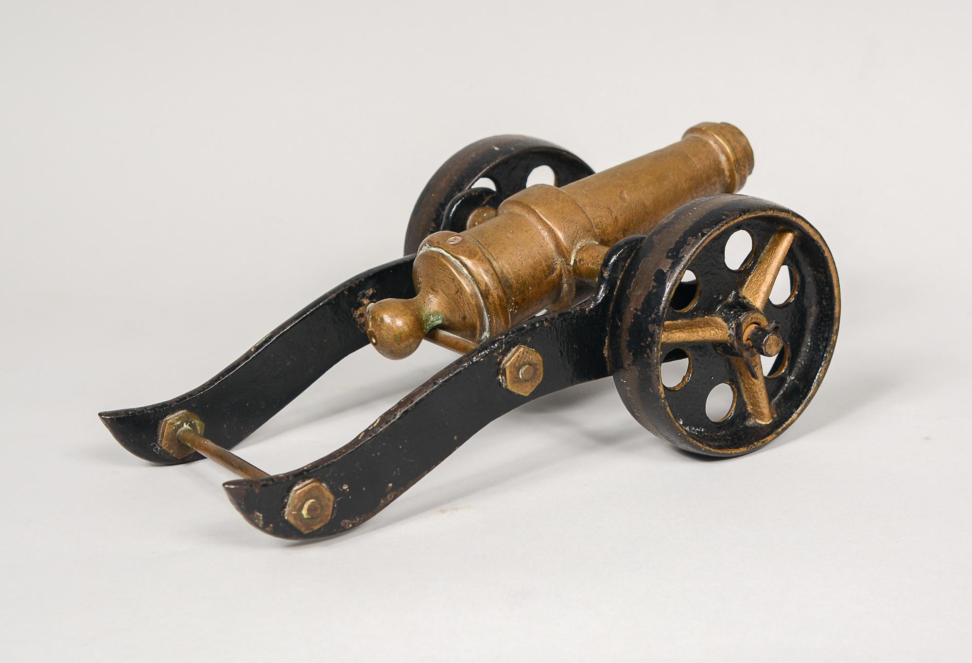 American Bronze and Iron Desk Signal Cannon Model For Sale