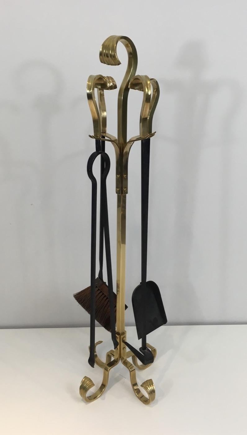 Bronze and Iron Fire Place Tools, French, circa 1970 6