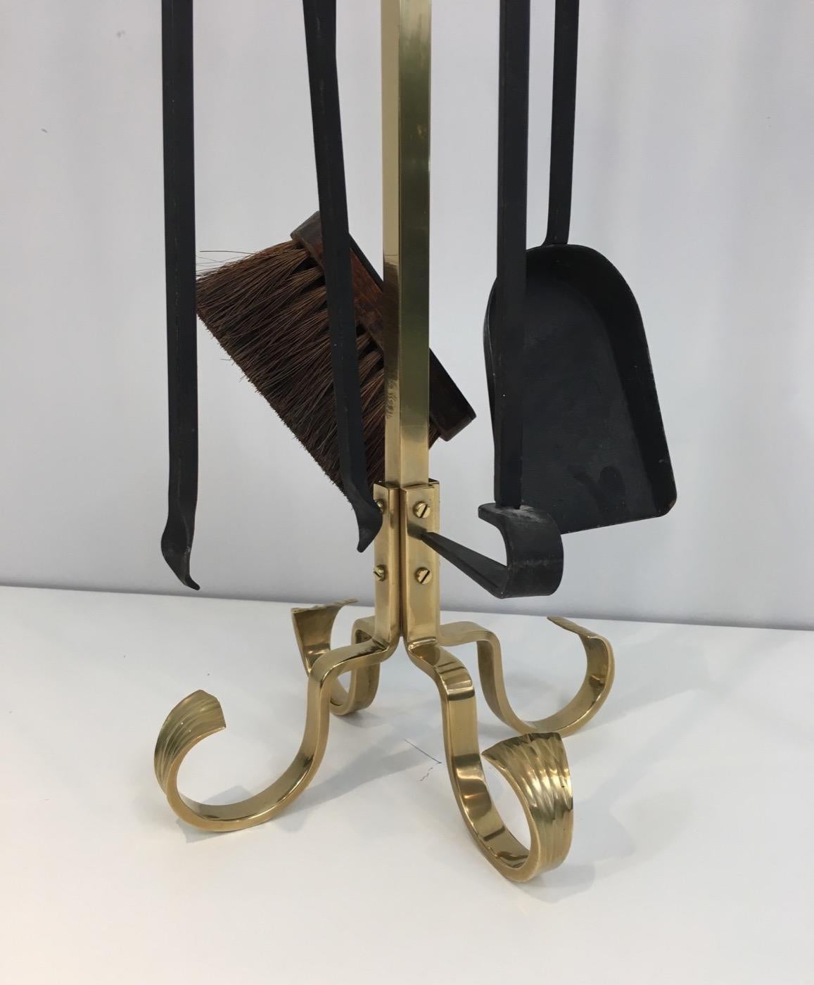 Bronze and Iron Fire Place Tools, French, circa 1970 8