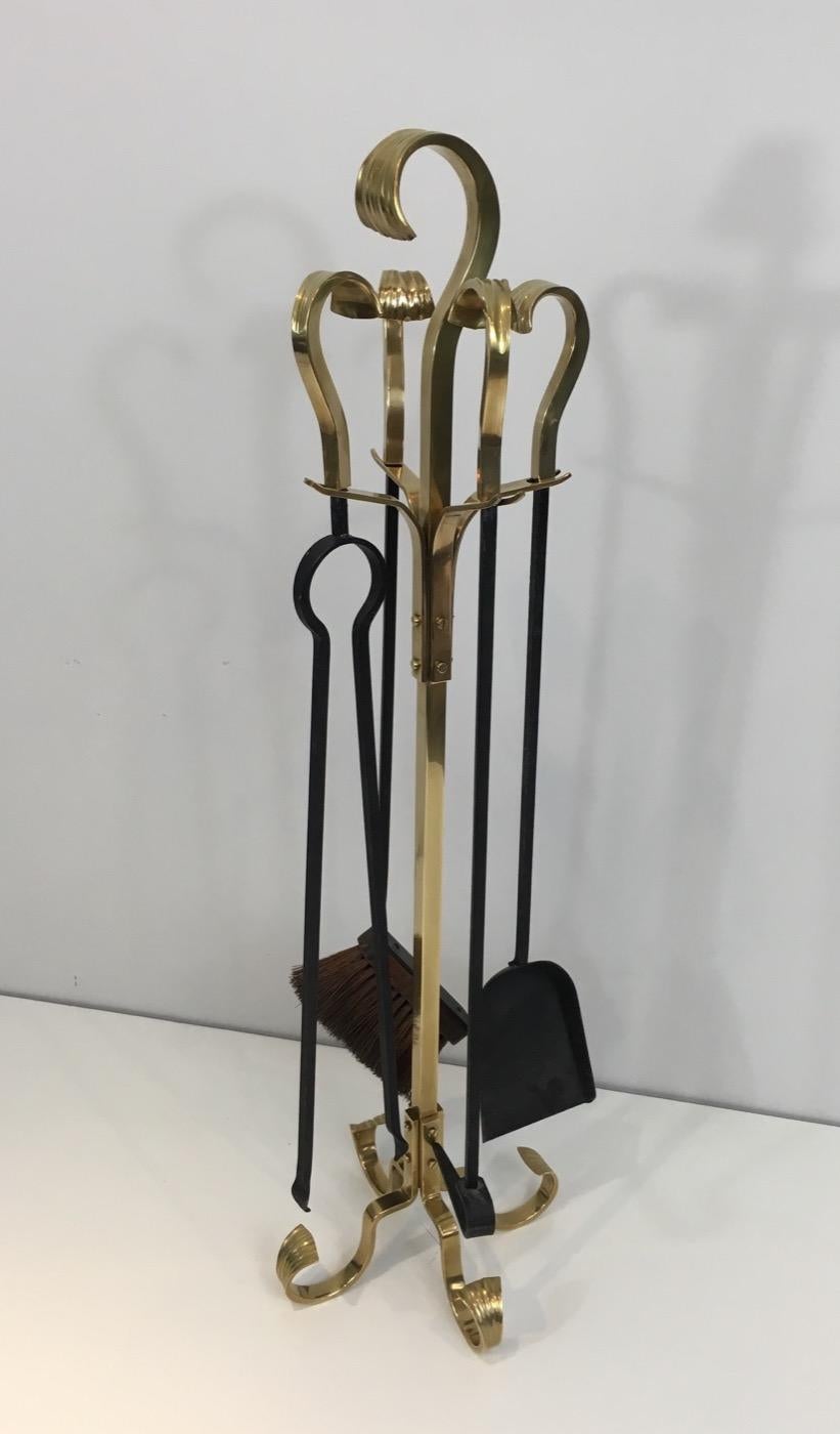 Bronze and Iron Fire Place Tools, French, circa 1970 14
