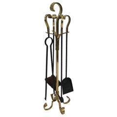 Bronze and Iron Fire Place Tools, French, circa 1970