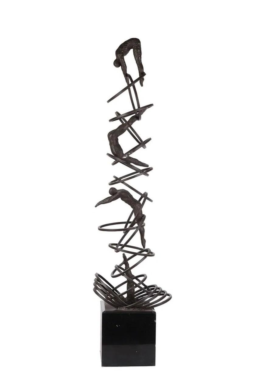 American Bronze and Iron Modernist Sculpture For Sale