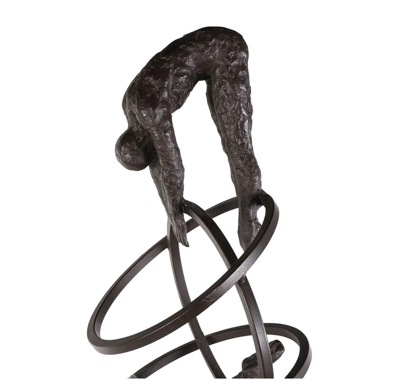 Bronze and Iron Modernist Sculpture In Good Condition For Sale In Los Angeles, CA