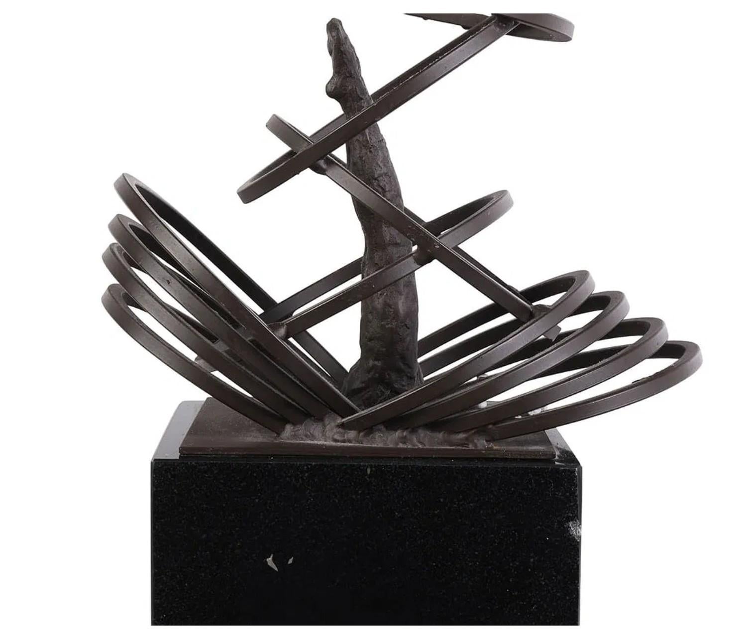 20th Century Bronze and Iron Modernist Sculpture For Sale
