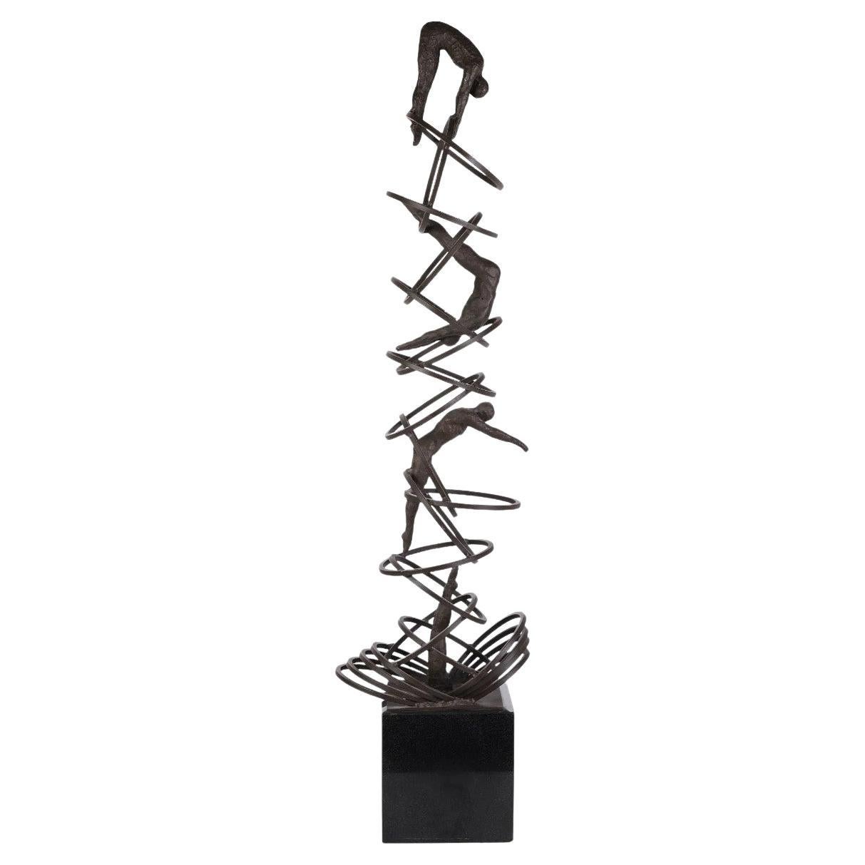 Bronze and Iron Modernist Sculpture