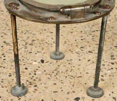 Bronze and Iron Porthole Side Table