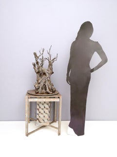 Postmodern Bronze and Iron Revolving Tree Decorative Object, Anonymous, Italy